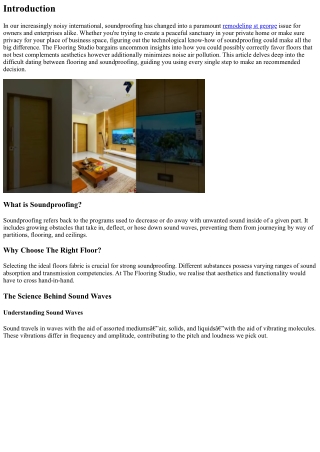 The Science of Soundproofing: Choosing the Right Floor with The Flooring Studio