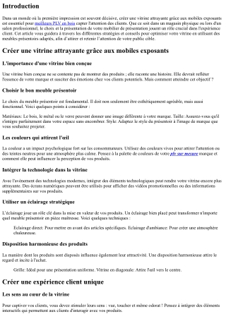 Créer une vitrine attrayante grâce aux mobiles exposants
