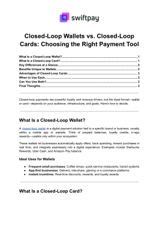 closed loop wallets vs closed loop cards choosing