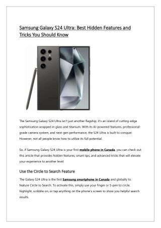 Samsung Galaxy S24 Ultra: Best Hidden Features and Tricks You Should Know