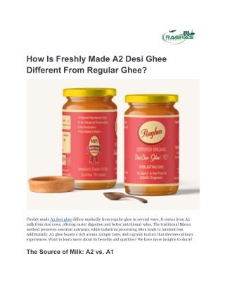 How Is Freshly Made A2 Desi Ghee Different From Regular Ghee_