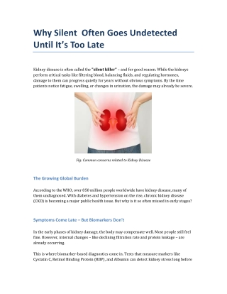 Silent Kidney Damage