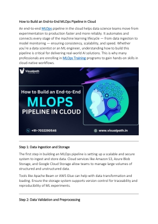 MLOps Training Course in Chennai - MLOps Training Online