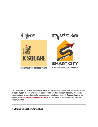 Plots near Kengeri Mysore Road