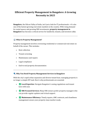 Efficient Property Management