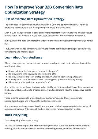how to improve your b2b conversion rate