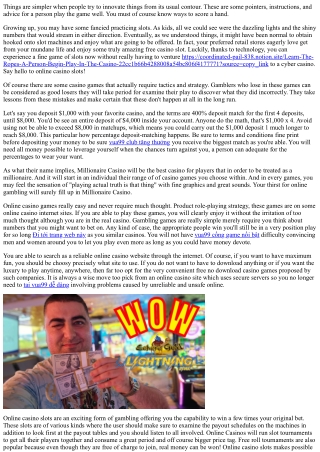 Casino Action Plans - Turning Ten Into Twenty