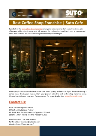 Best Coffee Shop Franchise