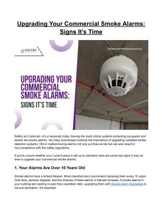 Upgrading Your Commercial Smoke Alarms: Signs It’s Time