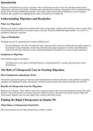 Migraines and Headaches? How Chiropractic Care in Omaha Can Provide Relief