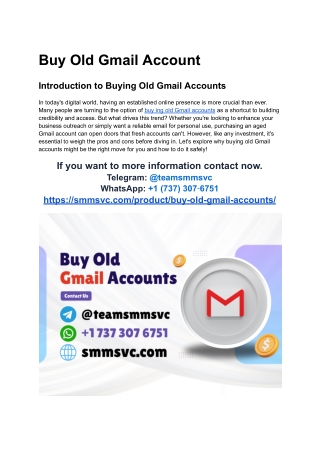 Email Warning As Buy Old Gmail Accounts Offered For Sale