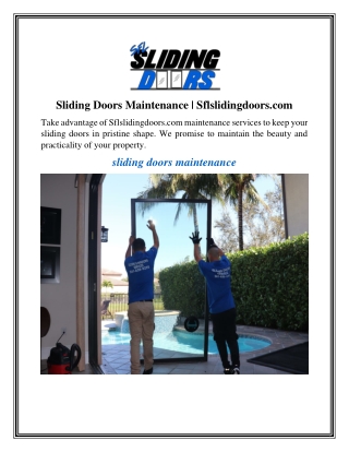 Sliding Doors Maintenance Sflslidingdoors.com