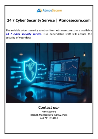 24 7 Cyber Security Service | Atmossecure.com
