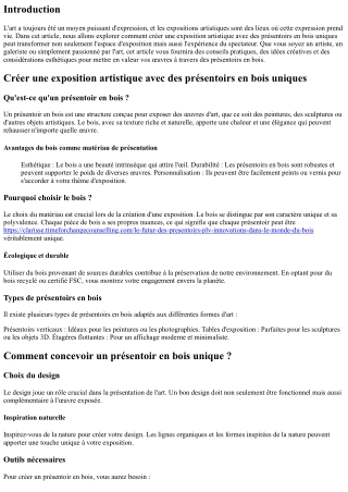 Créer une exposition artistique avec des présentoirs en bois uniques