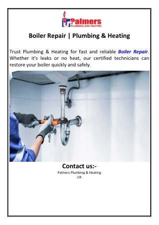 Boiler Repair | Plumbing & Heating