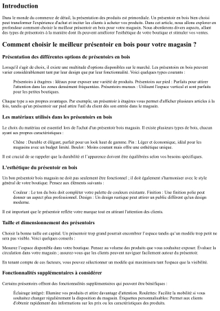 Comment choisir le meilleur présentoir en bois pour votre magasin ?
