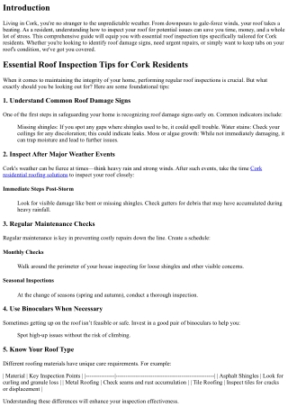 **Essential Roof Inspection Tips for Cork Residents**