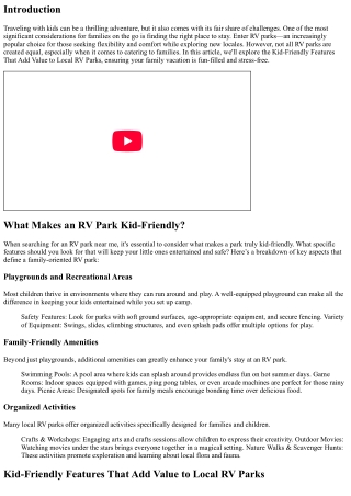 Kid-Friendly Features That Add Value to Local RV Parks