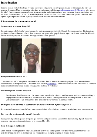 Pourquoi investir dans le contenu de qualité avec votre agence digitale ?