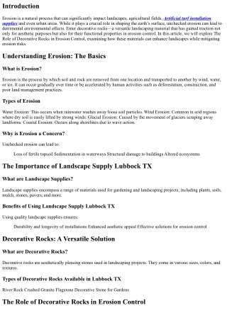 The Role of Decorative Rocks in Erosion Control