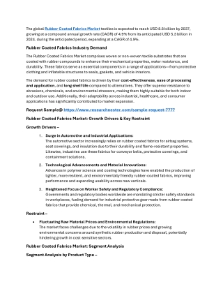 Rubber Coated Fabrics Market Size, Regional Status and Outlook 2025-2037