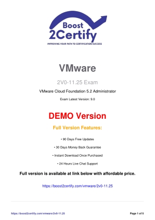 2V0-11.25 Exam Practice Tests for VMware | Boost2Certify