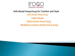 Sofa Rental Hong Kong for Comfort and Style