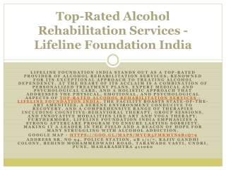 Comprehensive Care at India’s Best Alcohol Rehab – Lifeline Foundation