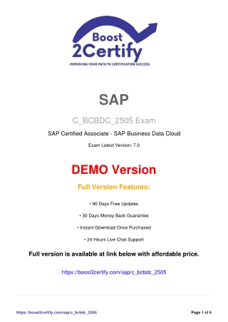C_BCBDC_2505 Exam Practice Tests for SAP | Boost2Certify