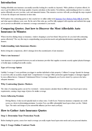 Comparing Quotes: Just How to Find the Cheapest Auto Insurance in Minutes
