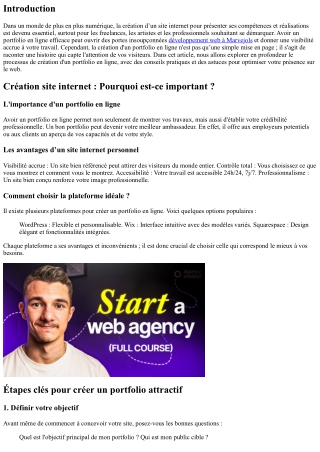 La création d'un portfolio en ligne : conseils et astuces