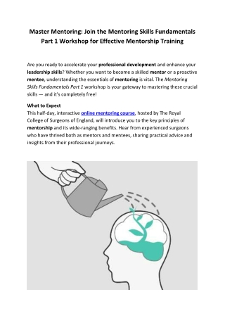 Mentoring Skills Fundamentals Part 1 | Free Mentorship Training