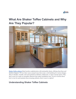 What Are Shaker Toffee Cabinets and Why Are They Popular_