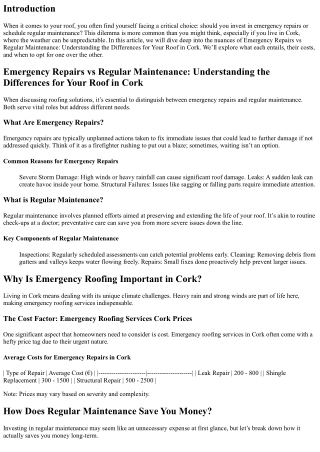 Emergency Repairs vs Regular Maintenance: Understanding the Differences for Your