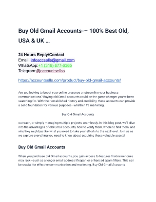 Buy Old Gmail Accounts-– 100_ Best Old, USA & UK …