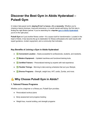 Discover the Best Gym in Abids Hyderabad – Pulse8 Gym