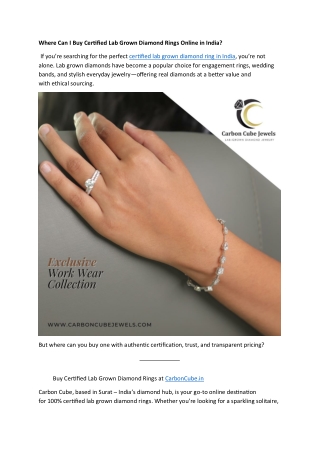 Where Can I Buy Certified Lab Grown Diamond Rings Online in India