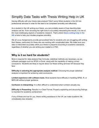 Simplify Data Tasks with Thesis Writing Help in UK