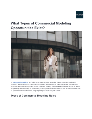 What Types of Commercial Modeling Opportunities Exist_