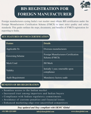 BIS registration for foreign manufacturer