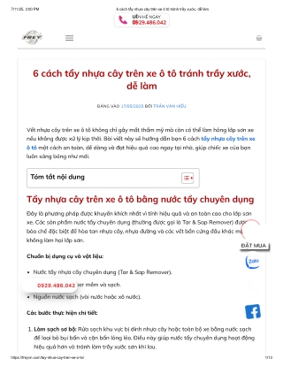 6 cách tẩy nhựa cây trên xe ô tô tránh trầy xước, dễ làm