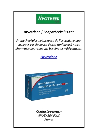 oxycodone | Fr.apotheekplus.net