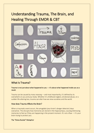 Understanding Trauma, The Brain, and Healing Through EMDR & CBT