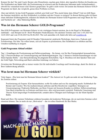 Silent Speaker Battle Konzept – Ein ehrlicher Blick auf das Hermann Scherer GOLD
