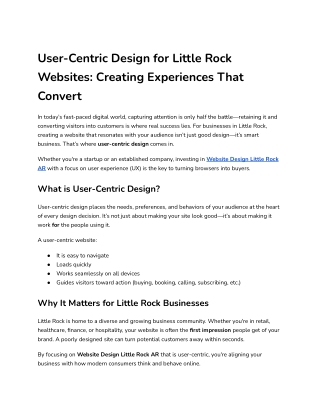 user centric design for little rock websites