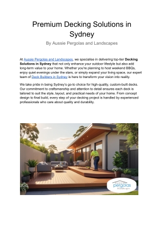 Decking Solutions in Sydney | Aussie Pergolas and Landscapes