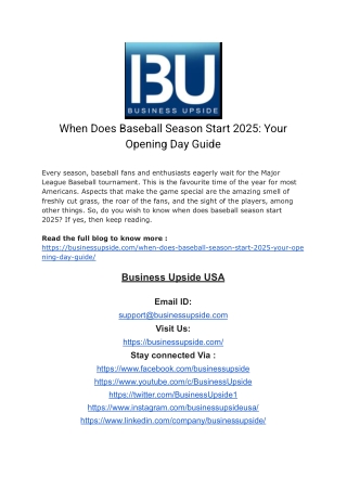 When Does Baseball Season Start 2025_ Your Opening Day Guide