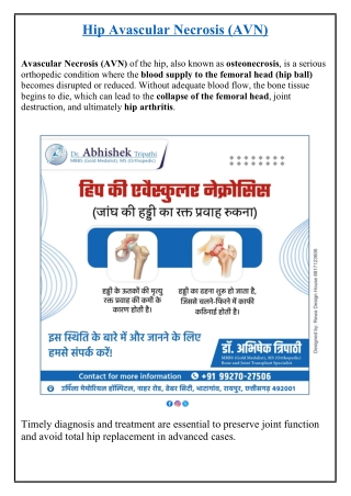 Hip Avascular Necrosis (AVN)