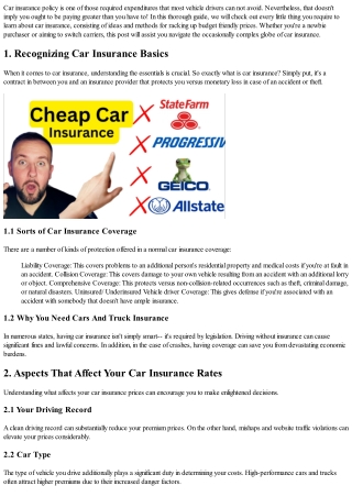 The Ultimate Guide to Car Insurance: Tips for Rating Affordable Fees