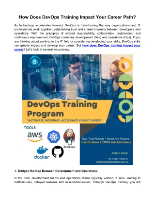 How Does DevOps Training Impact Your Career Path?